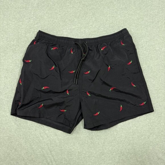 Warren Webber Other - Warren Webber Black Swim Trunks Surf Swim Embroidered Peppers Size XL